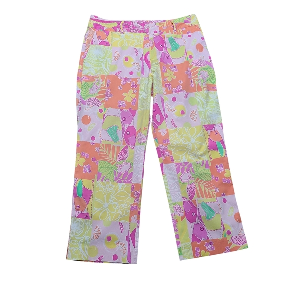 Lilly Pulitzer Pants - Lilly Pulitzer Multi Color Patchwork Pants Size 8-Vintage